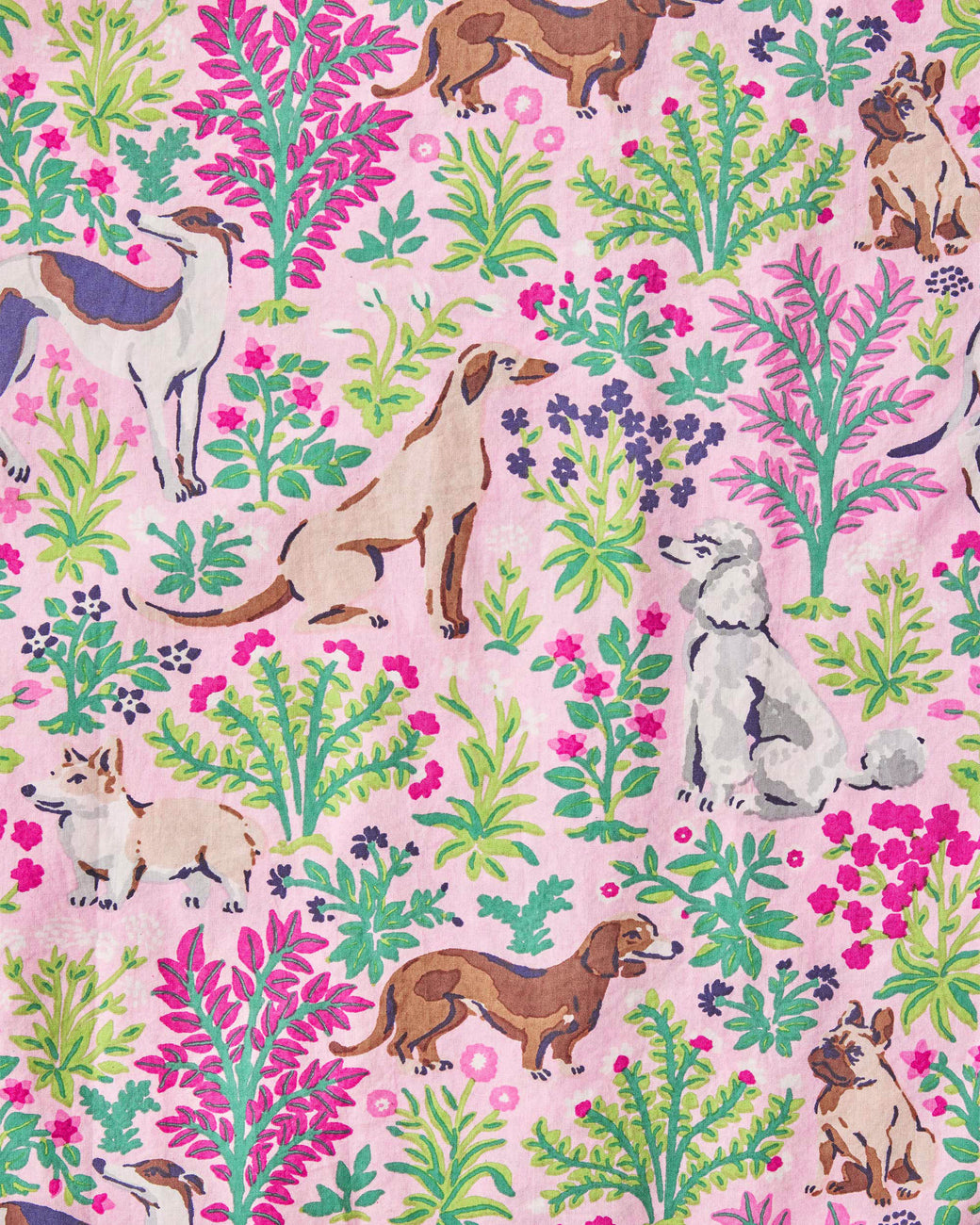 Must Love Dogs - Petite Short Sleeve Top & Long Pants Set - Pink Peony - Printfresh