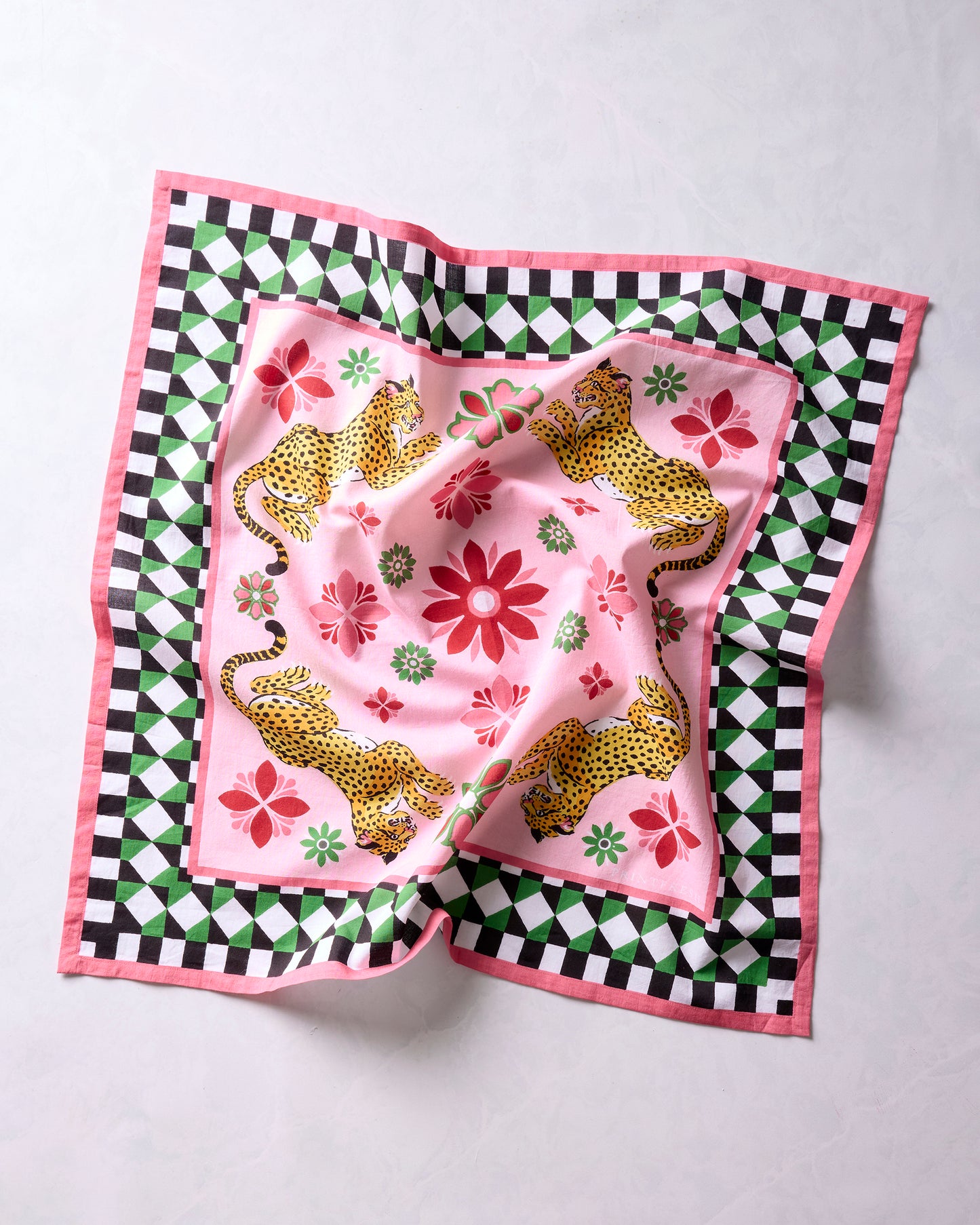 Bagheera Kaleidoscope - Printed Bandana Scarf - Blush - Printfresh