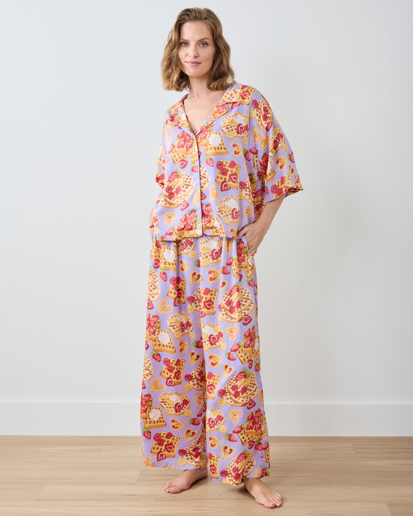 Waffles in Bed - Tall Eco Satin Wildest Dreams Set - Lavender - Printfresh