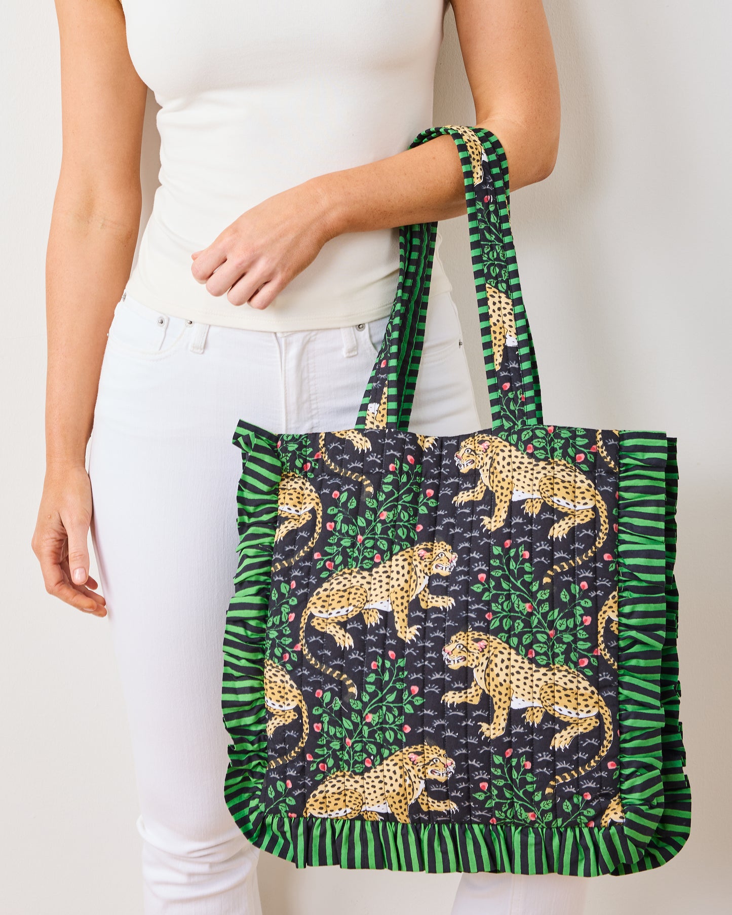 Bagheera - Ruffle Tote - Ink - Printfresh