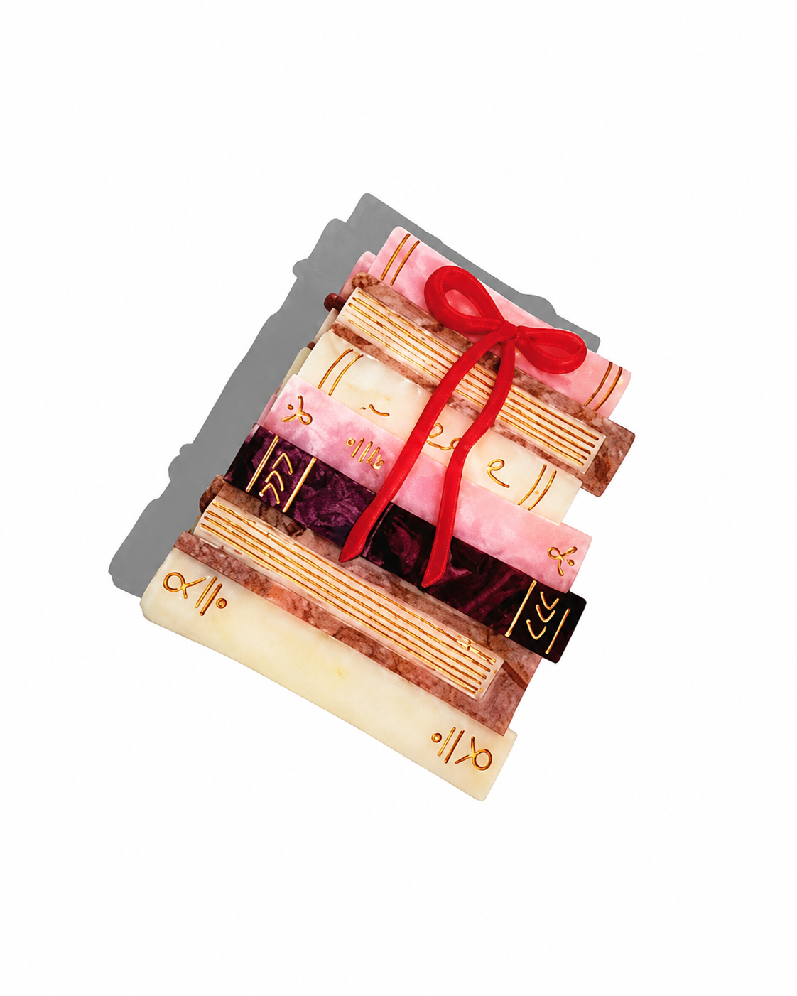 Multi - Hand Painted Bow Bookstack Claw Hair Clip