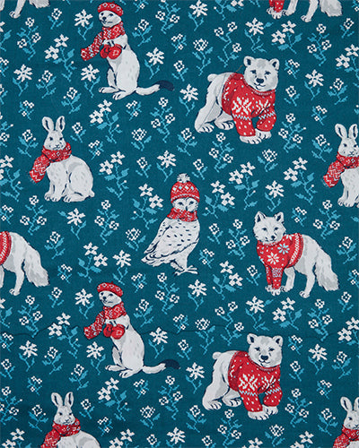 Bundled Up - Lightweight Flannel Sleep Shirt - Navy - Printfresh