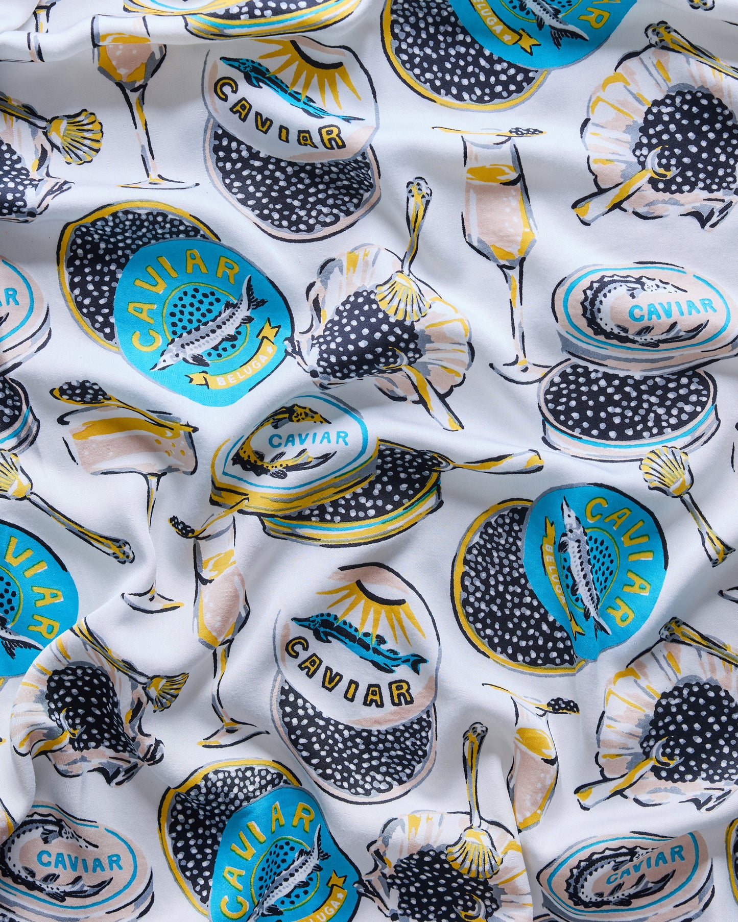 Champagne & Caviar - Eco Satin Ruffle Set - Pearl - Printfresh