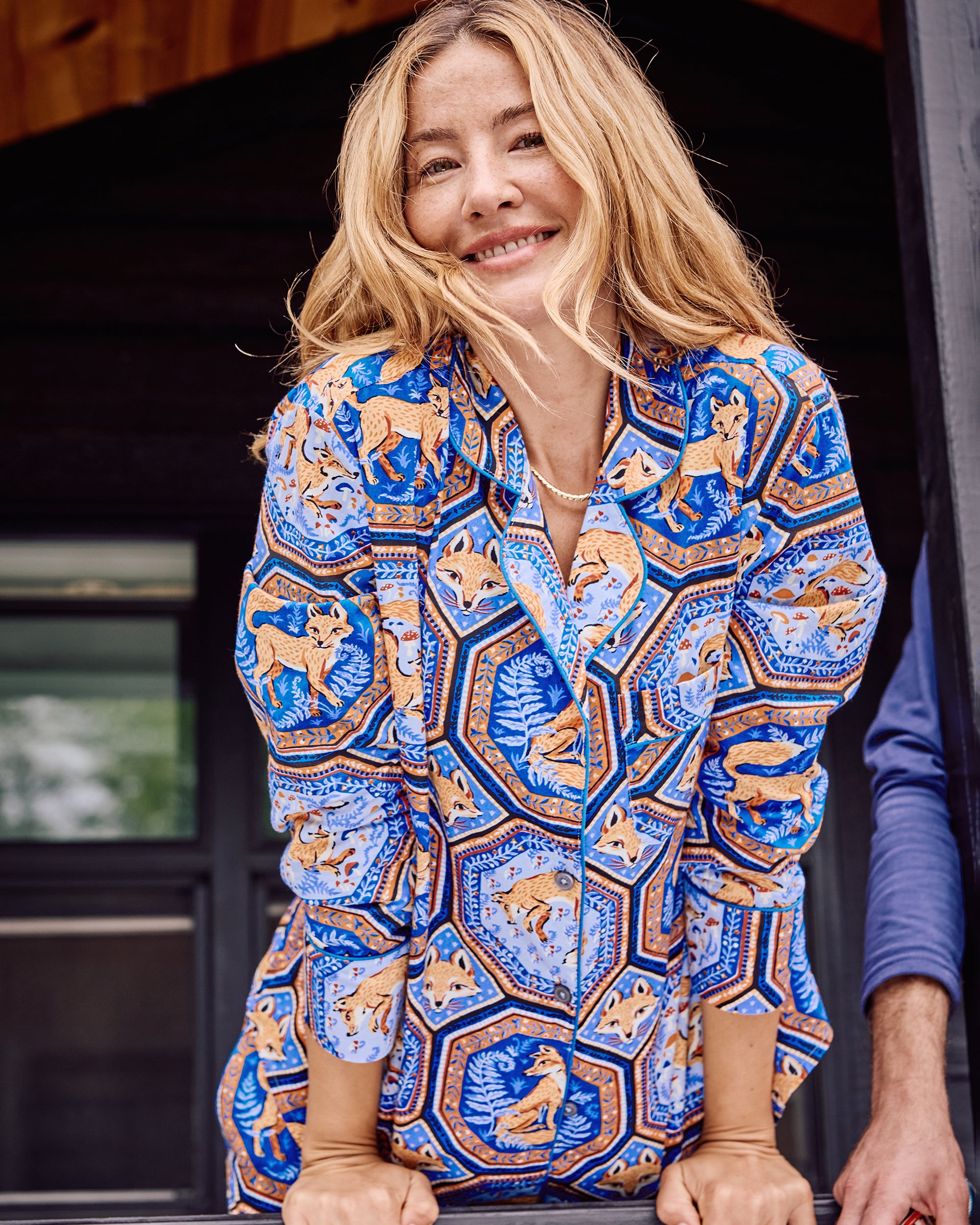 Fancy Fox - Long PJ Set - French Blue