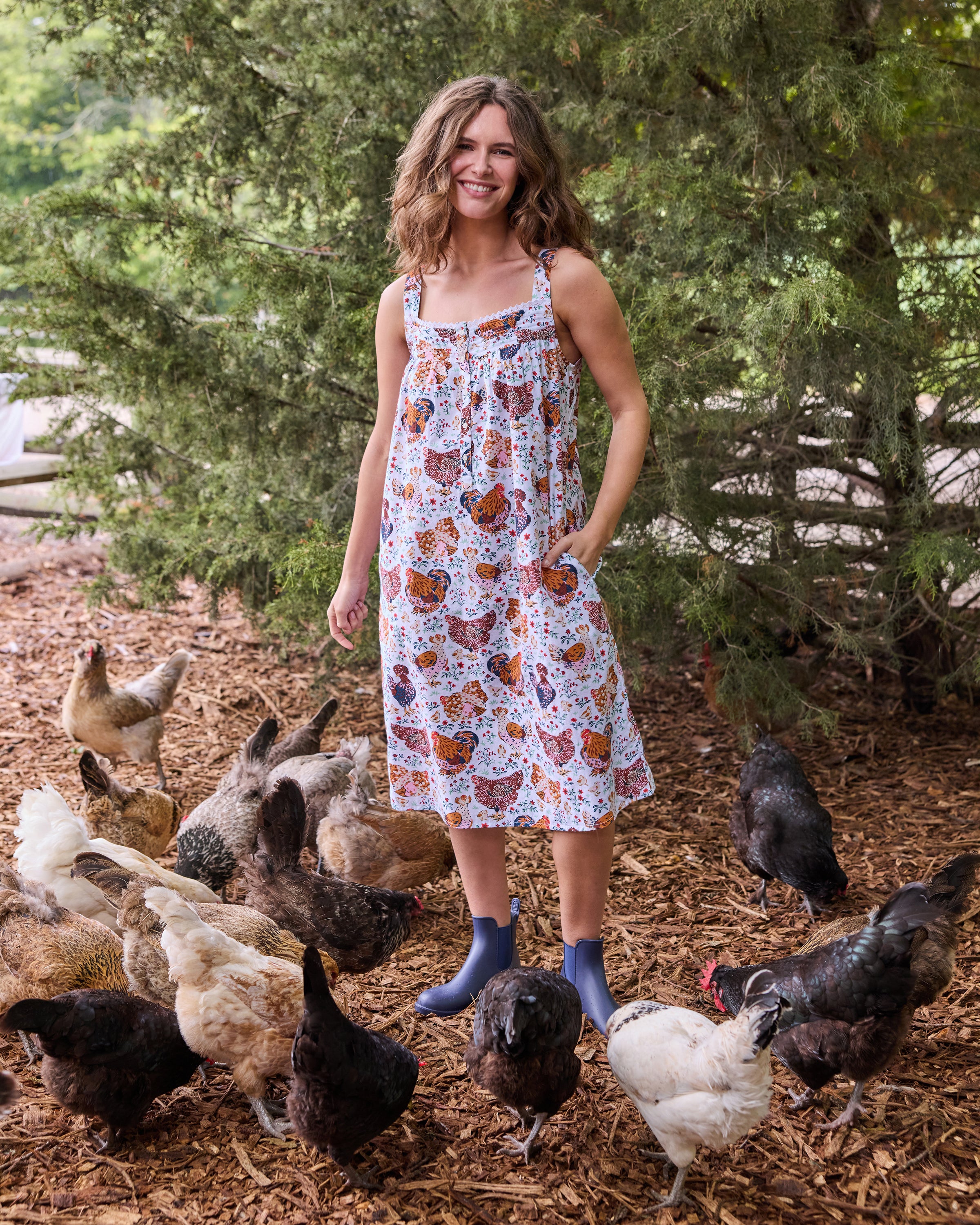 Must Love Chickens - Back To Bed Nightgown - Cloud – Printfresh