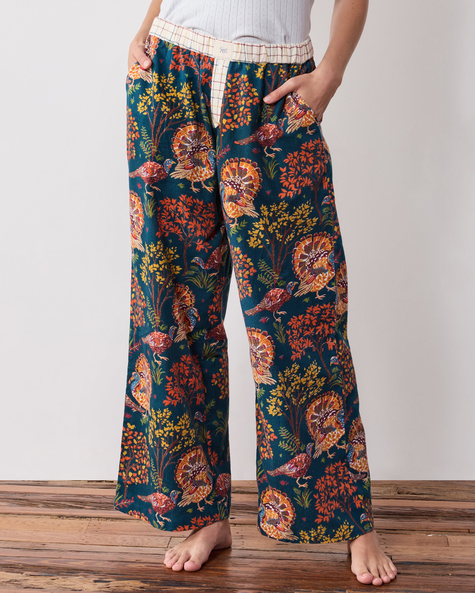 Turkey Trot - Lightweight Flannel Nola PJ Pants - Navy – Printfresh