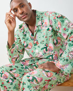 Holiday Hens - Men's Long PJ Set - Sage - Printfresh