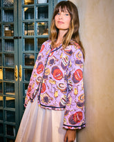 Champagne & Caviar - Eco Satin Slumber Jacket - Lavender Spritz - Printfresh