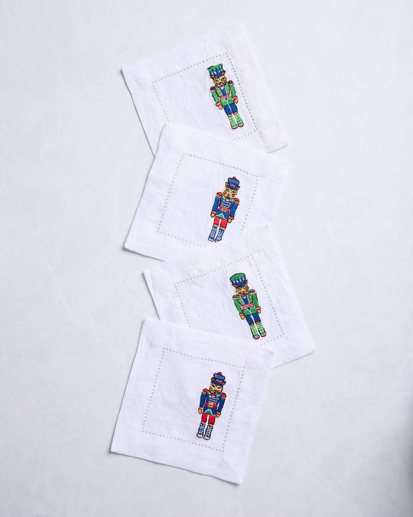 Leopard Nutcrackers - Set of 4 Cocktail Napkins - Navy - Printfresh