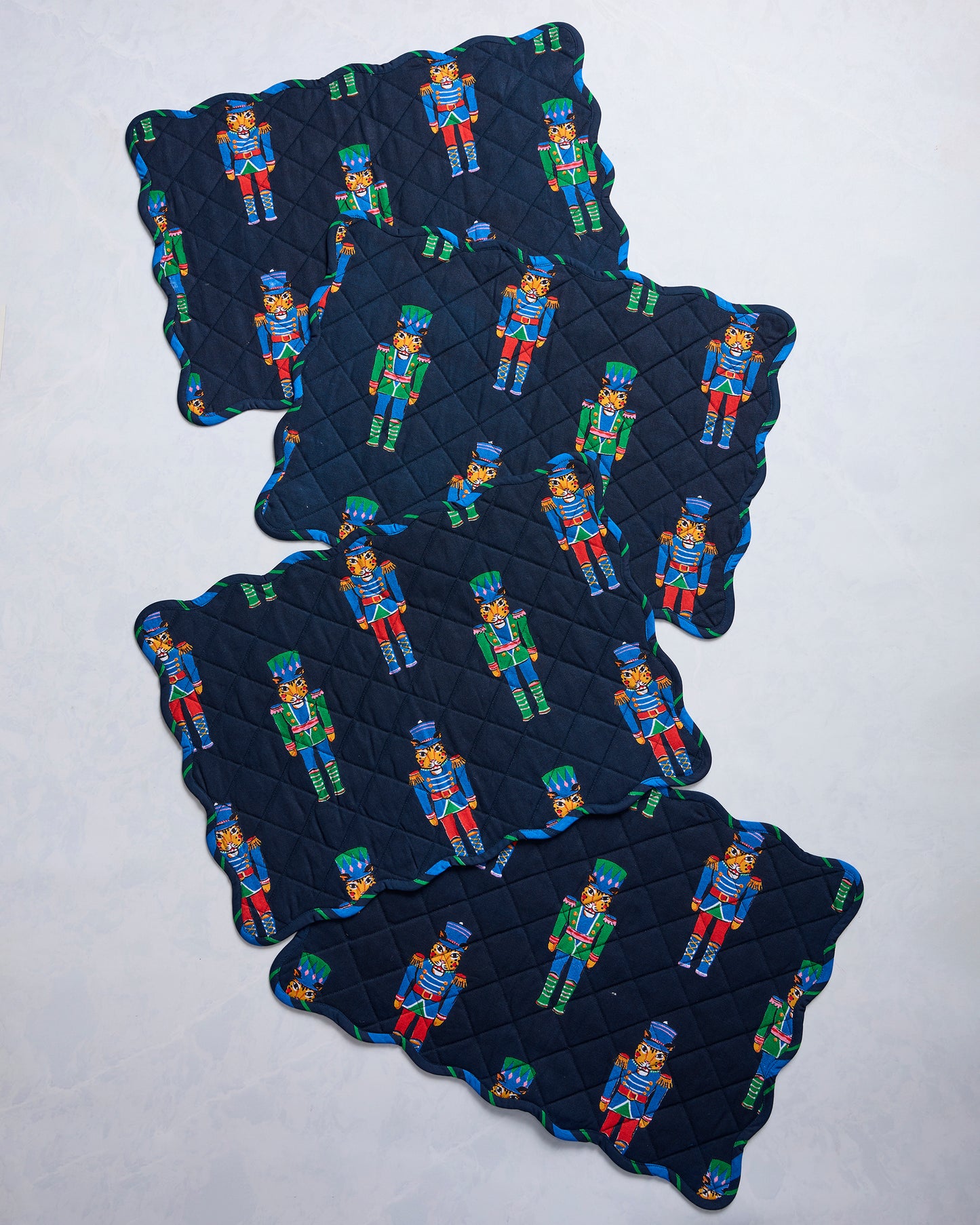 Leopard Nutcrackers - Set of 4 Placemats - Navy - Printfresh