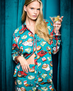 Blinis & Martinis - Eco Satin Hepburn Set - Mid Century Blue - Printfresh