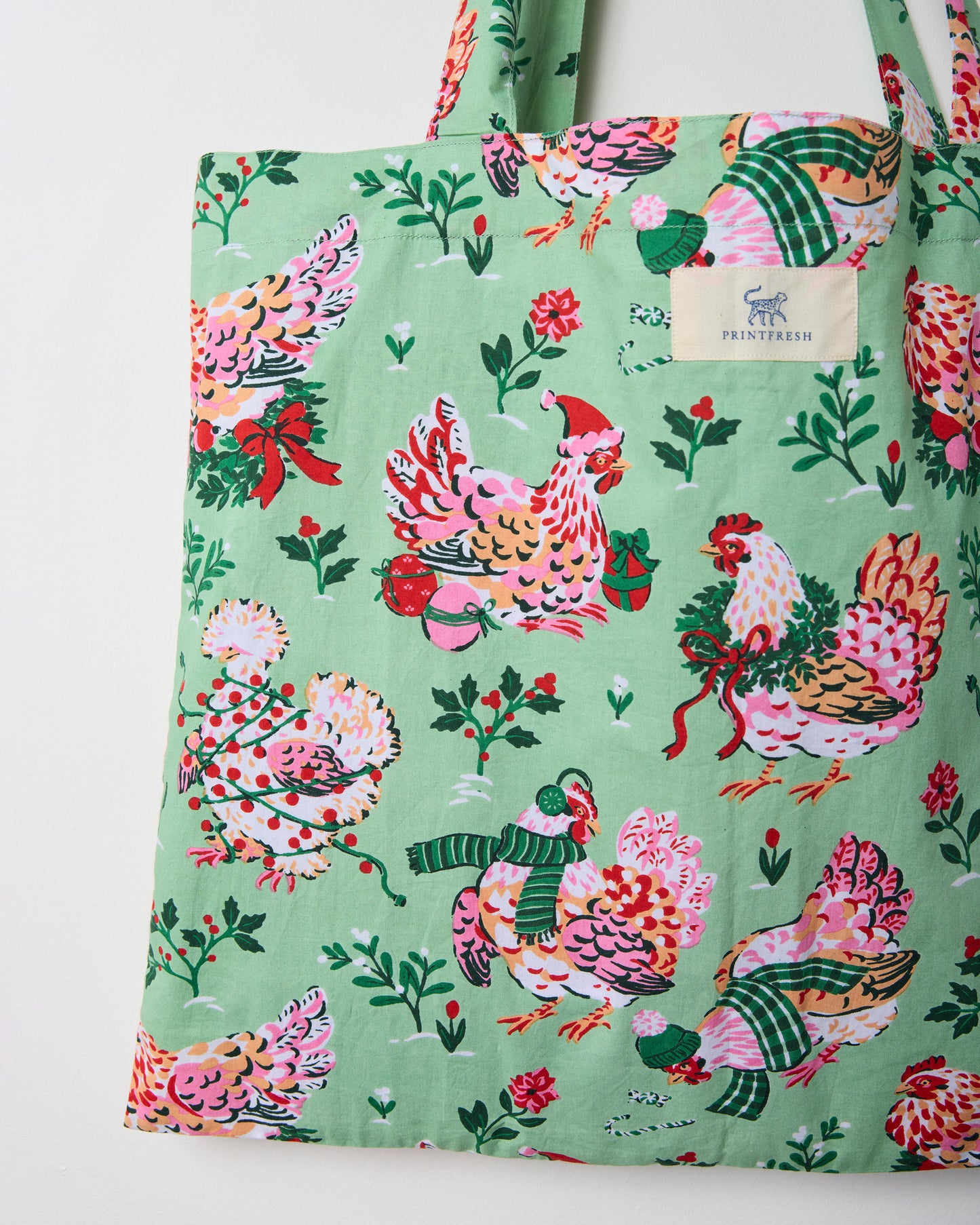 Holiday Hens - Go To Tote - Sage - Printfresh