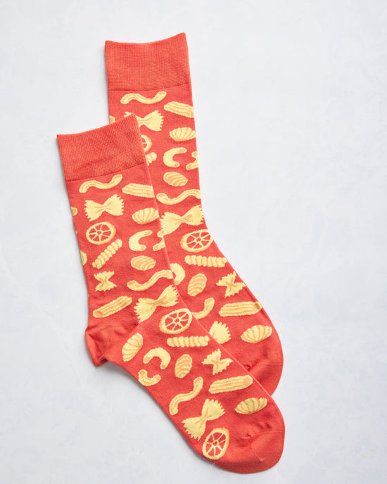 DELETE Orange Combo - Pasta Crew Socks - Printfresh