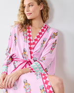 Leopard Nutcrackers - Eco Satin Robe - Pink Candy Cane - Printfresh