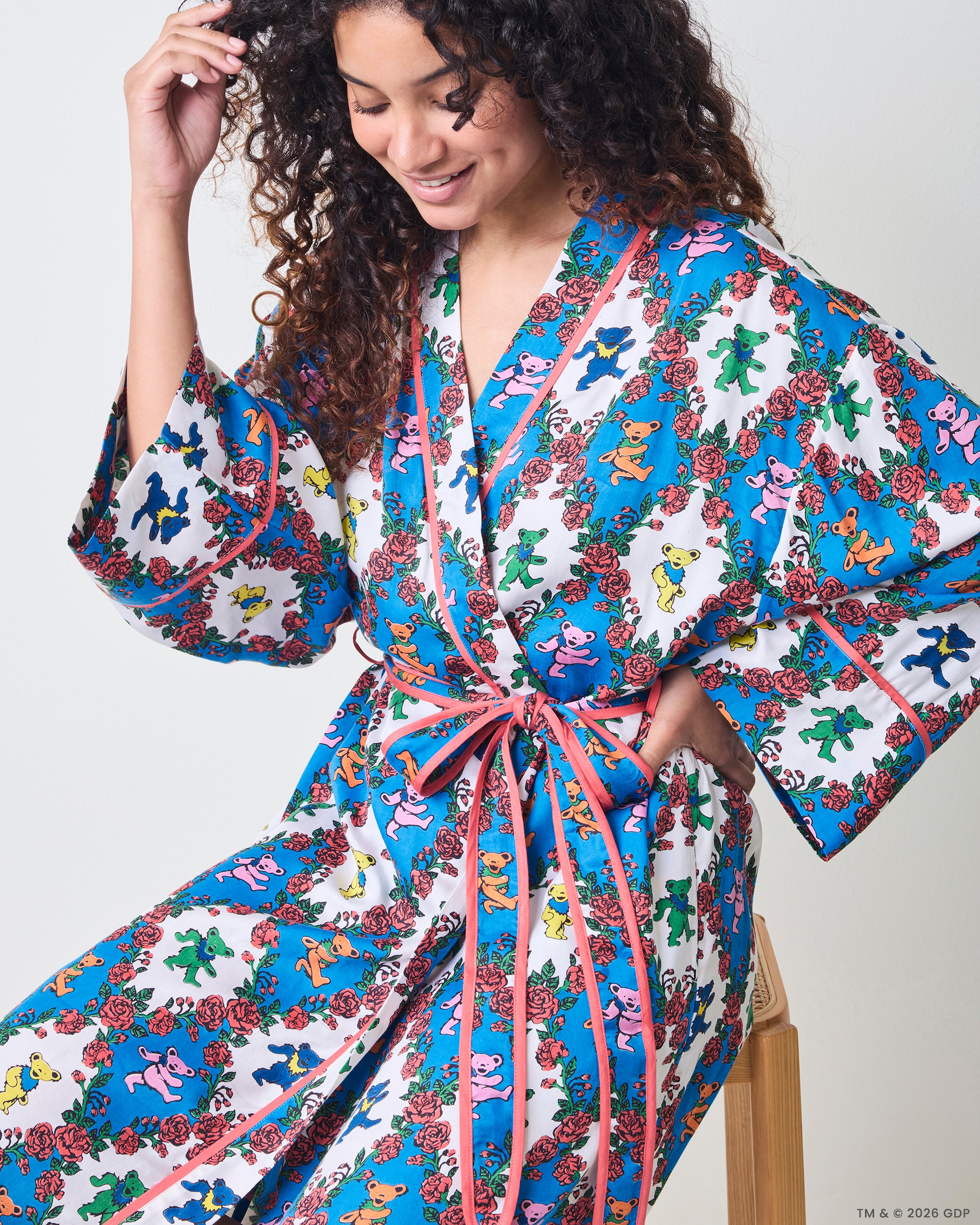 Wandering Rose - Eco Satin Robe - Palo Alto – Printfresh