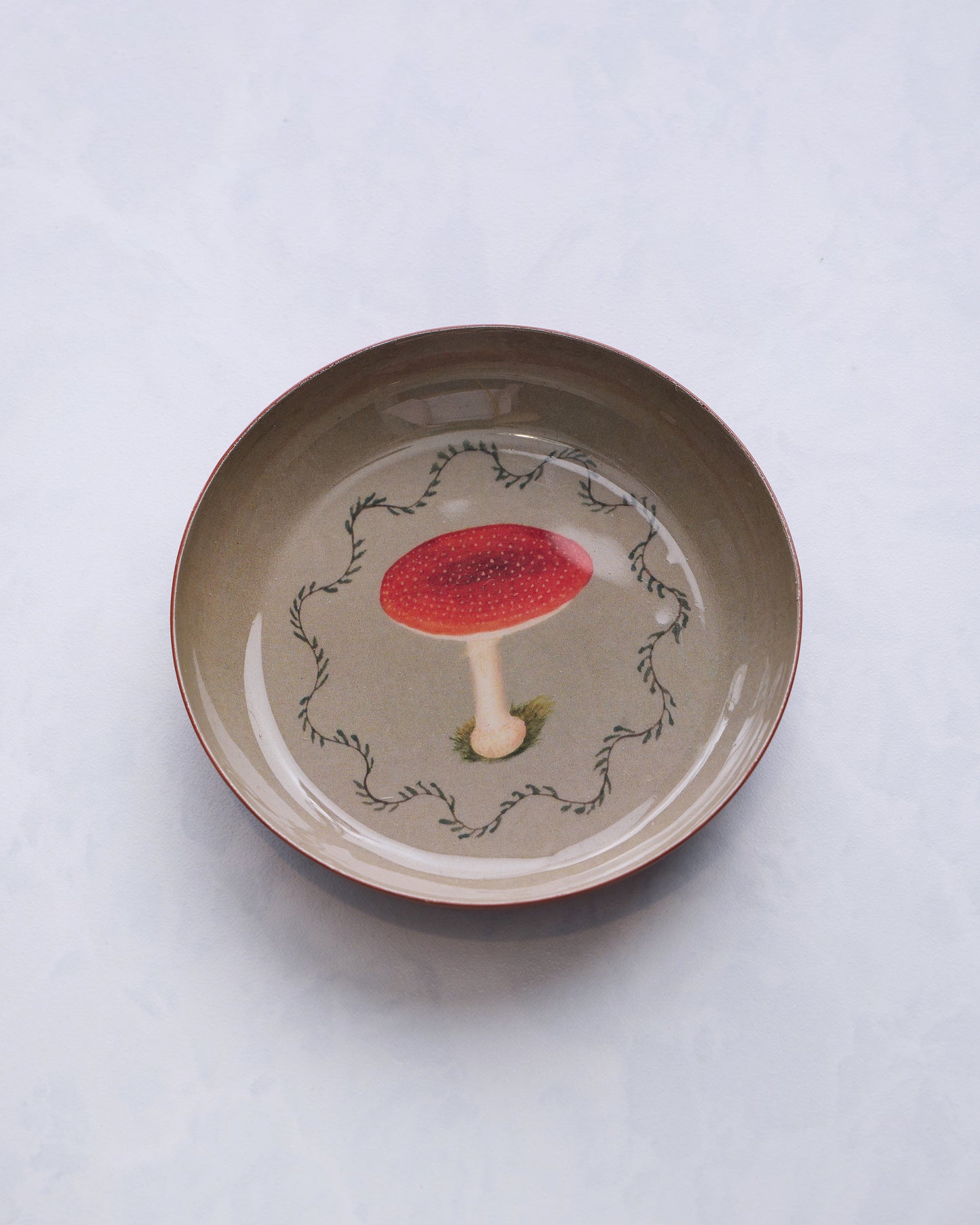 Mushroom - Round Enamel Dish - Roomytown Inc - Printfresh