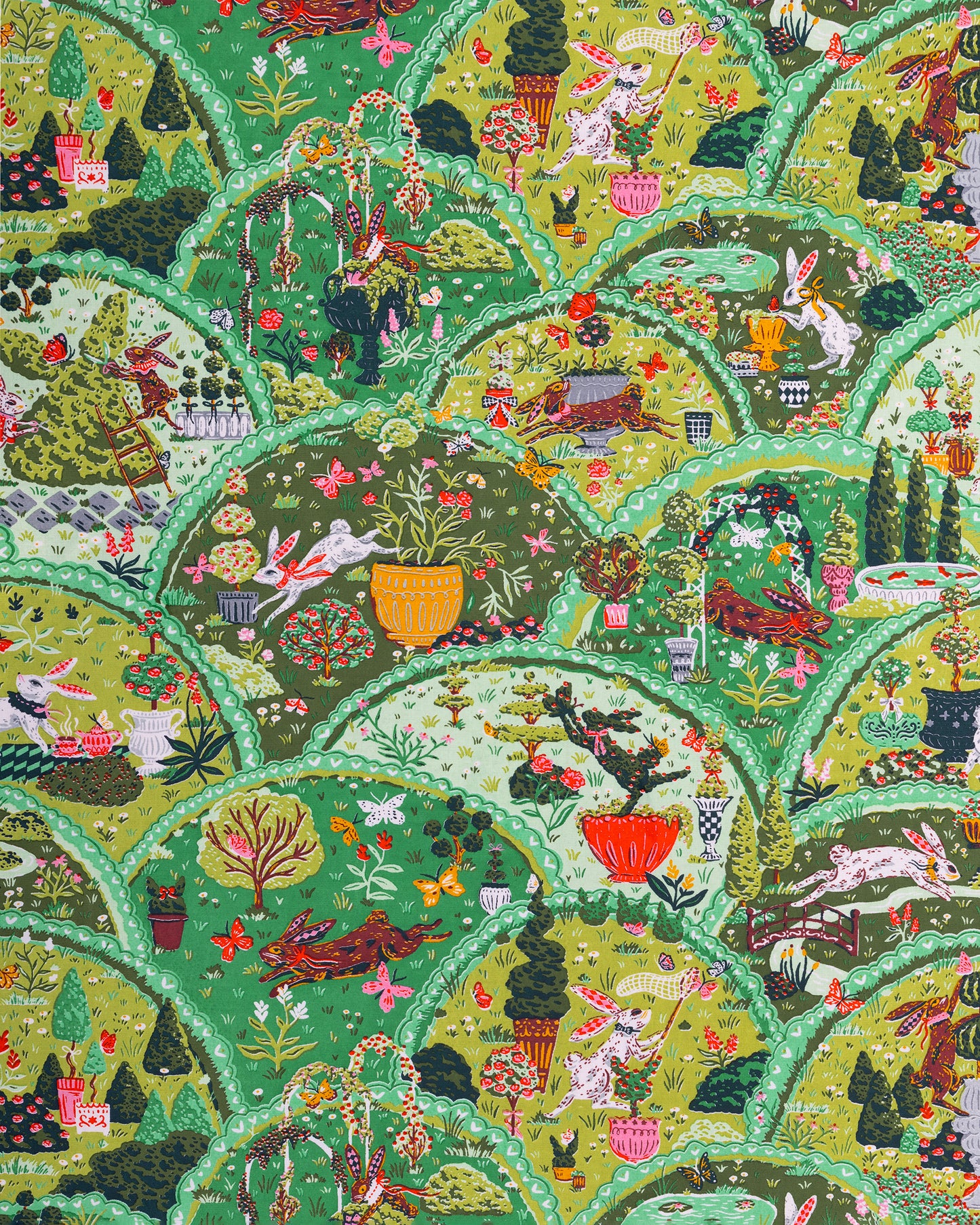 Rabbit Wonderland - Robe - Sage - Printfresh