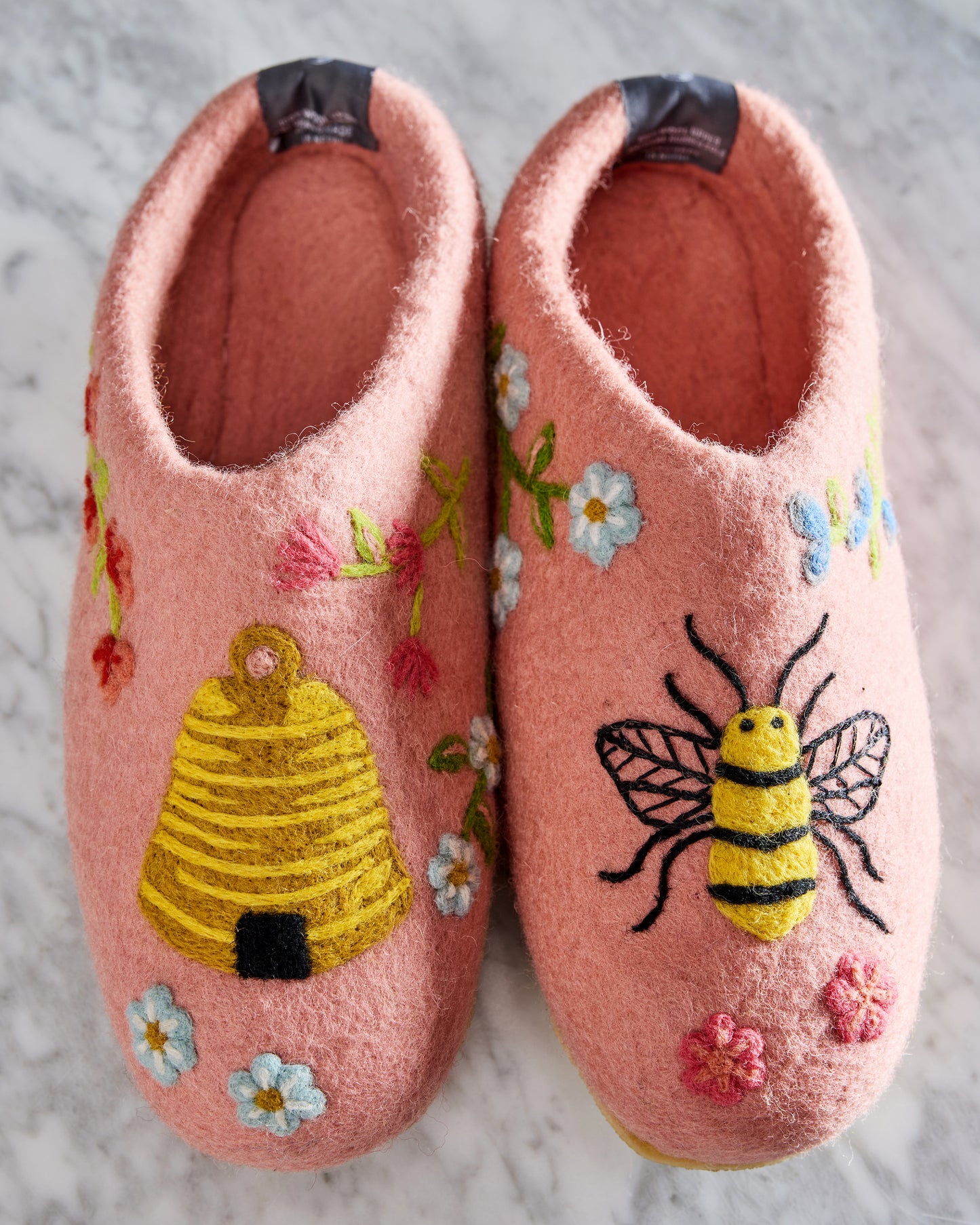 French Knot X PF - Sweet Bee Slipper - Pink Petal - Printfresh