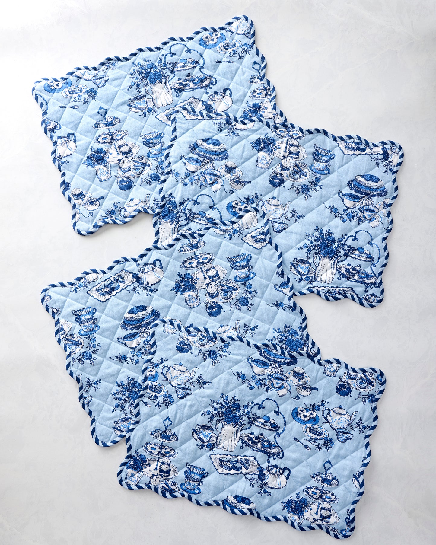 High Tea Toile - Set of 4 Placemats - Notting Hill Blue - Printfresh