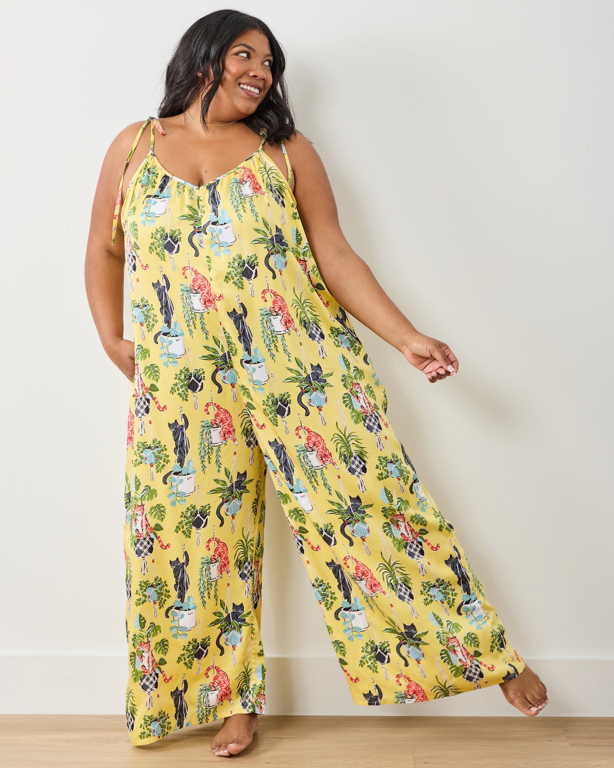 Macrame Mischief - Eco Satin Jaipur Jumpsuit - Sunshine – Printfresh