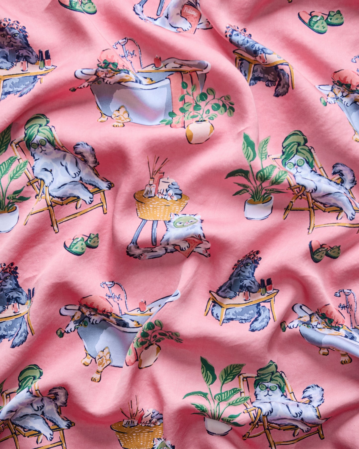 Spa Day - Eco Satin Eye Mask - Pink Polish - Printfresh