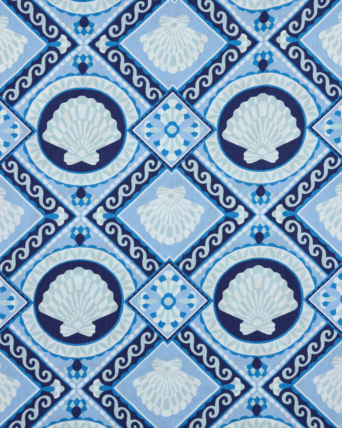 Tide & Tile - Scalloped Tote Bag - Seashell Blue - Printfresh