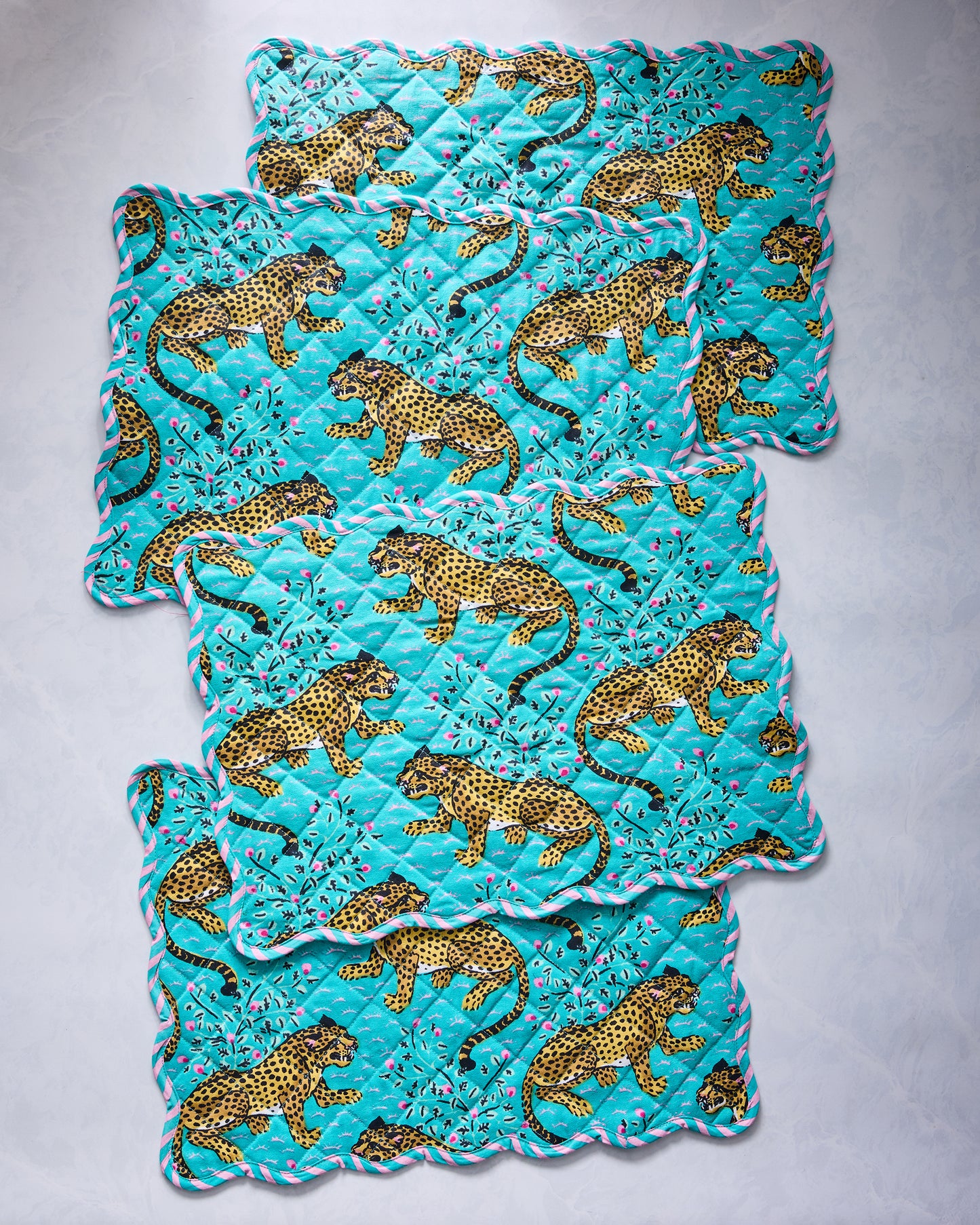 Bagheera - Placemats Set of 4 - Turquoise - Printfresh