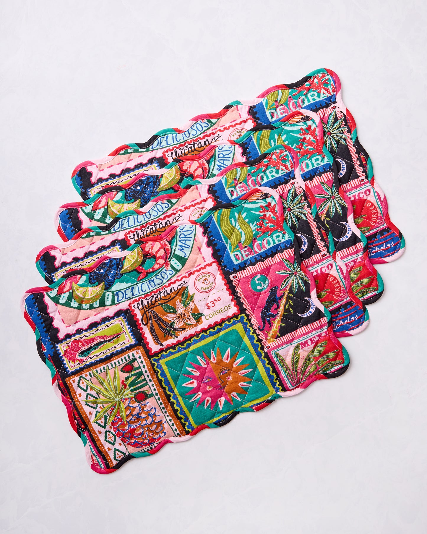 Colorful Coast - Placemats Set of 4 - Vibrant Ink - Printfresh