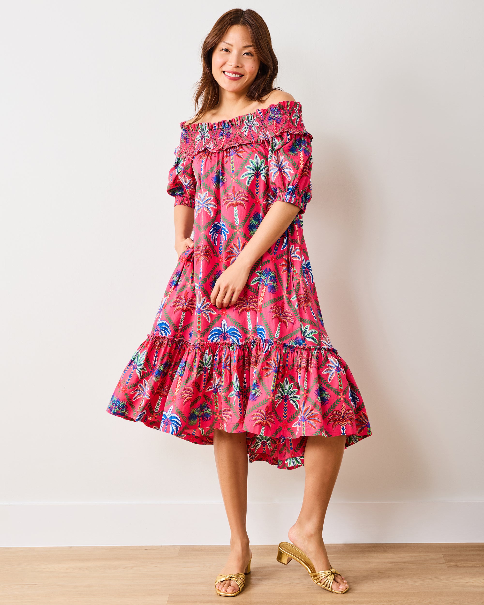 maxi blue dresses for women Lady Black Tie - Molly Maxi Dress - Blue Floral Tiered Dress With Bow main image 1