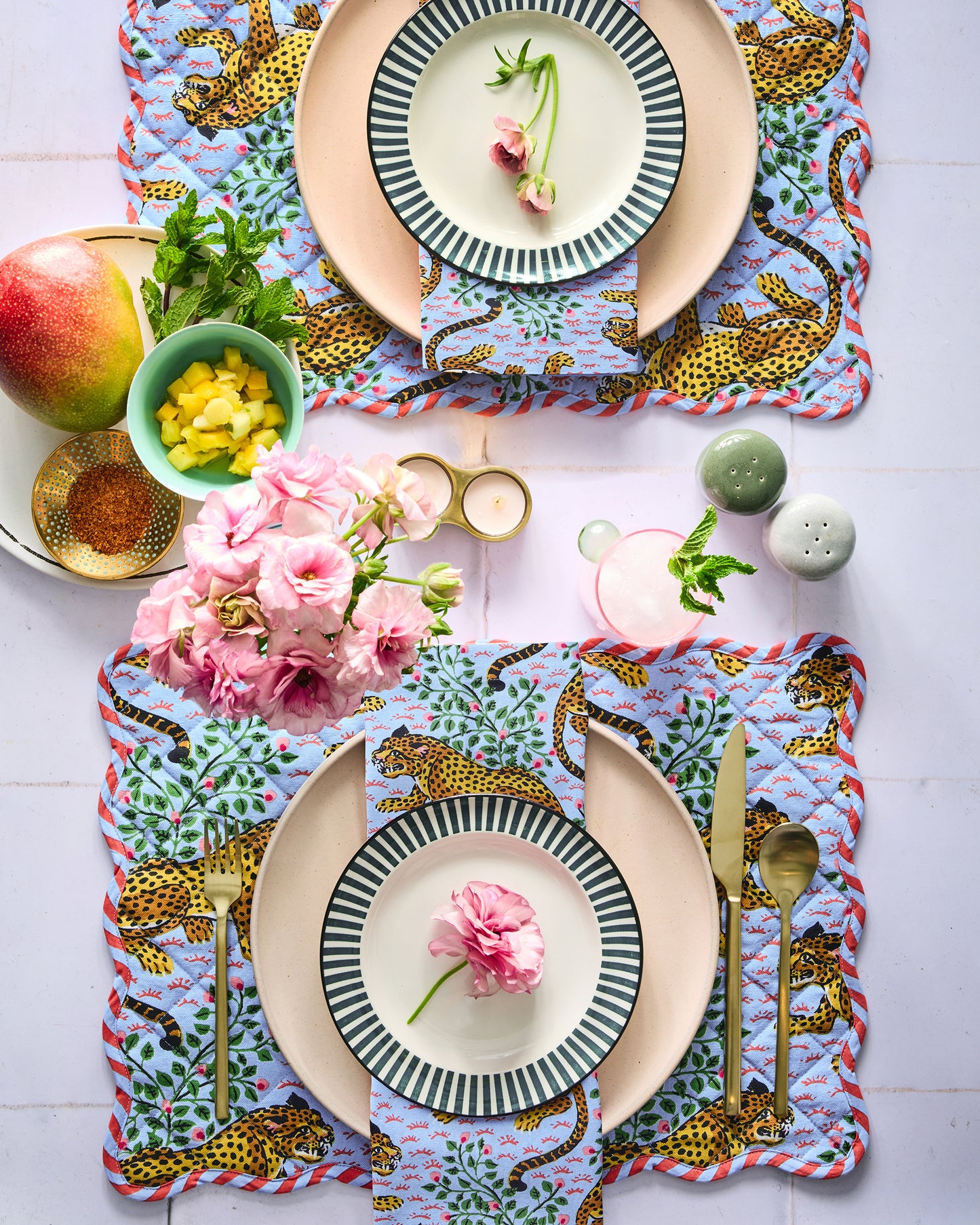 Bagheera - Placemats Set Of 4 - Pale Blue - Printfresh