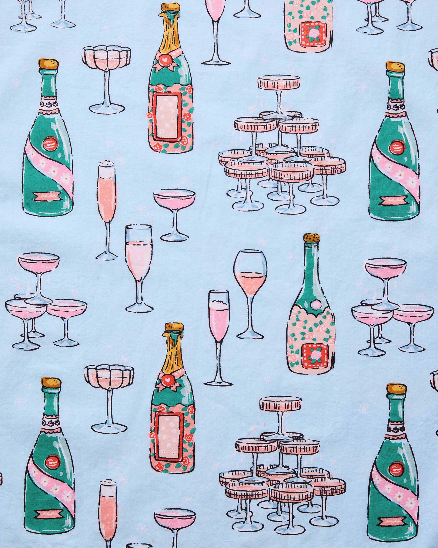 Champagne Tower - Quilted Pouch - Soft Blue - Printfresh