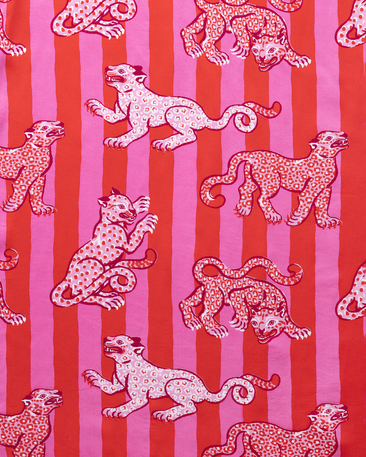 Leopard Stripes - Eco Satin Wildest Dreams Set - Pink Cabana - Printfresh