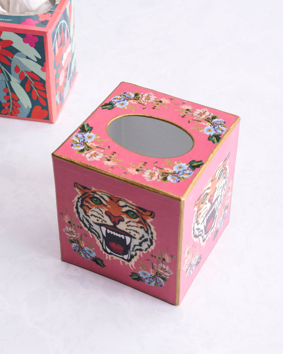 Pink Tiger - Tissue Box Cover - Marye-Kelley - Printfresh