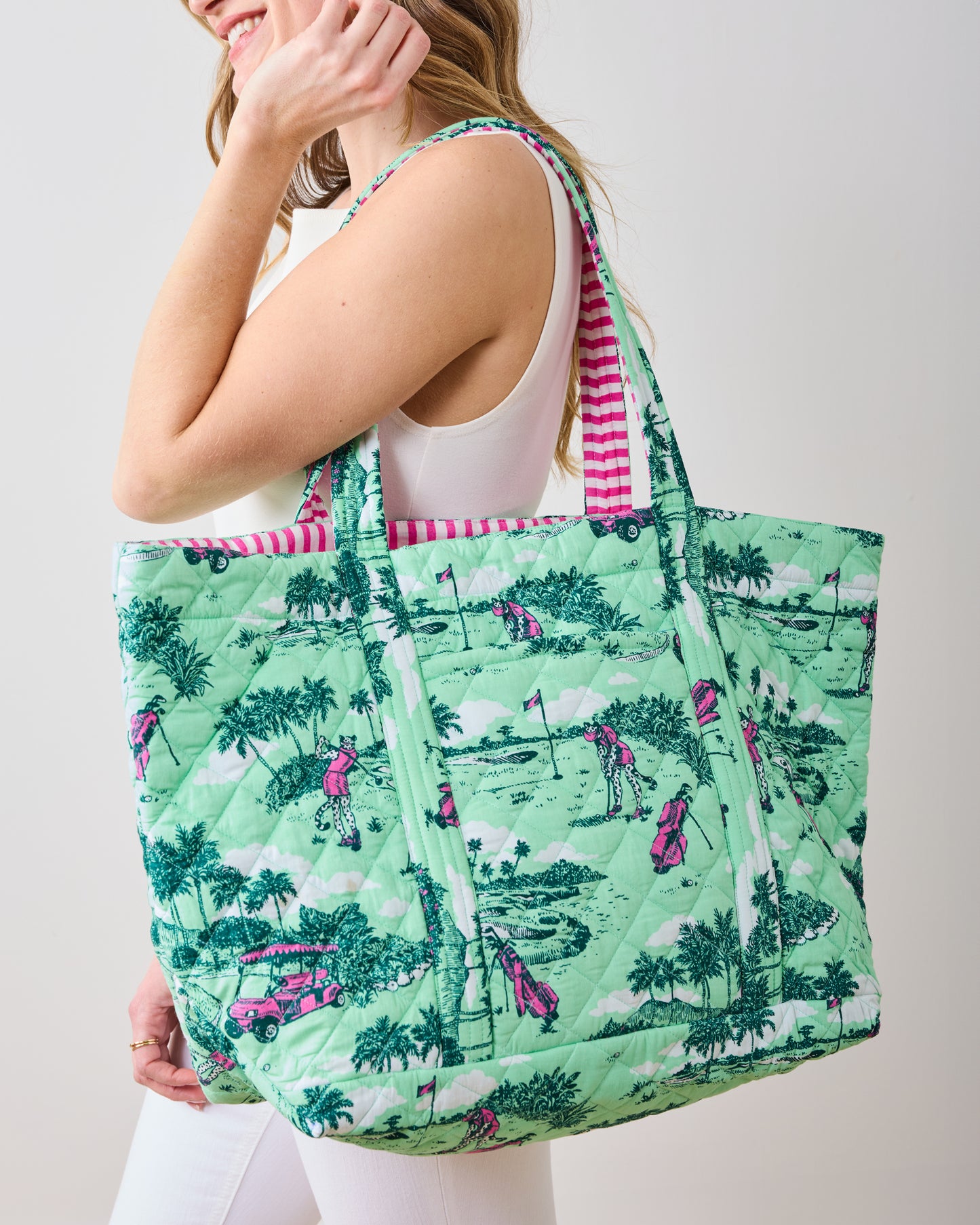 Golf Toile - Weekend Bag With Pouch - Putting Green - Printfresh