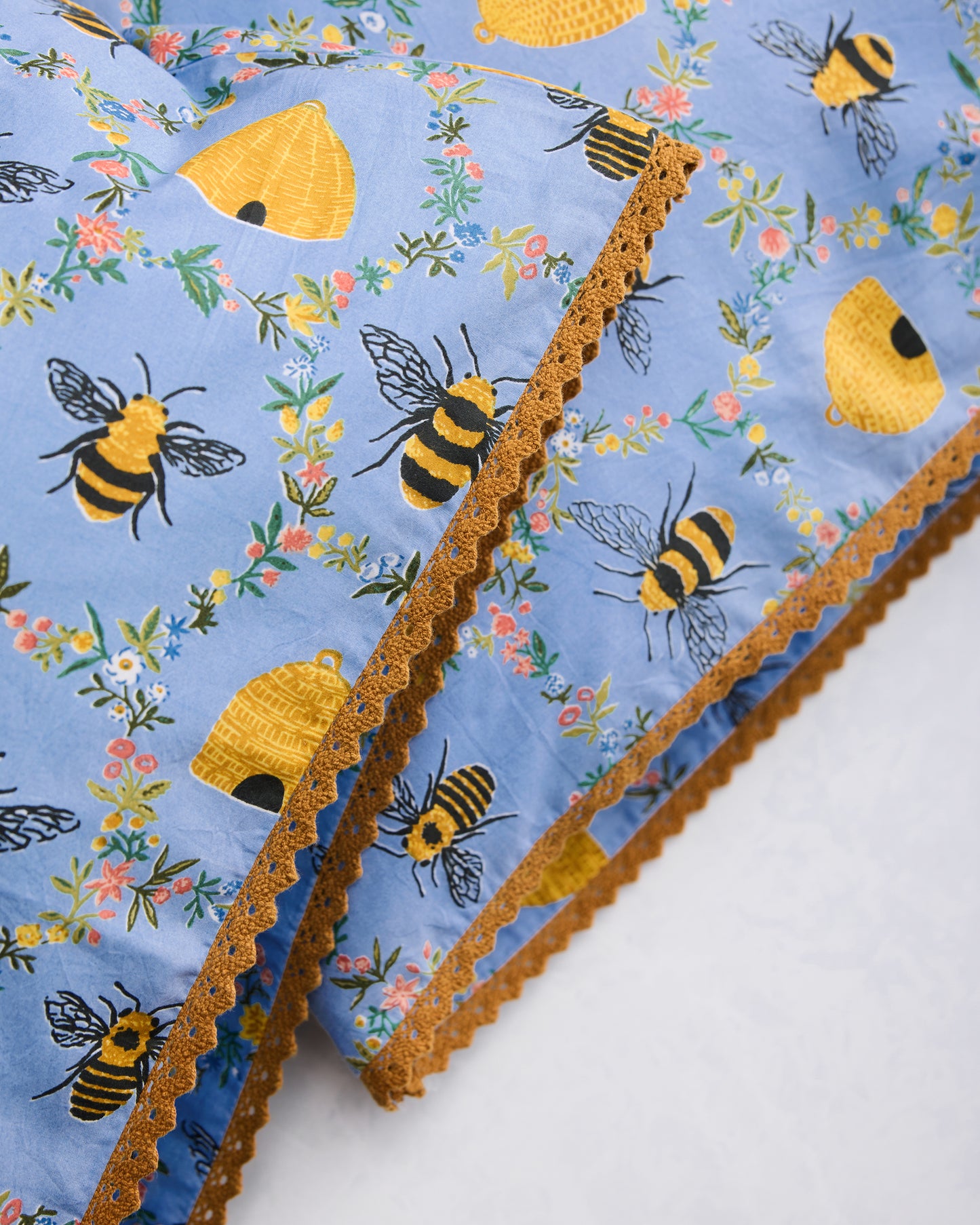 Sweet Bee - Pillowcase Set Of 2 - Soft Blue - Printfresh