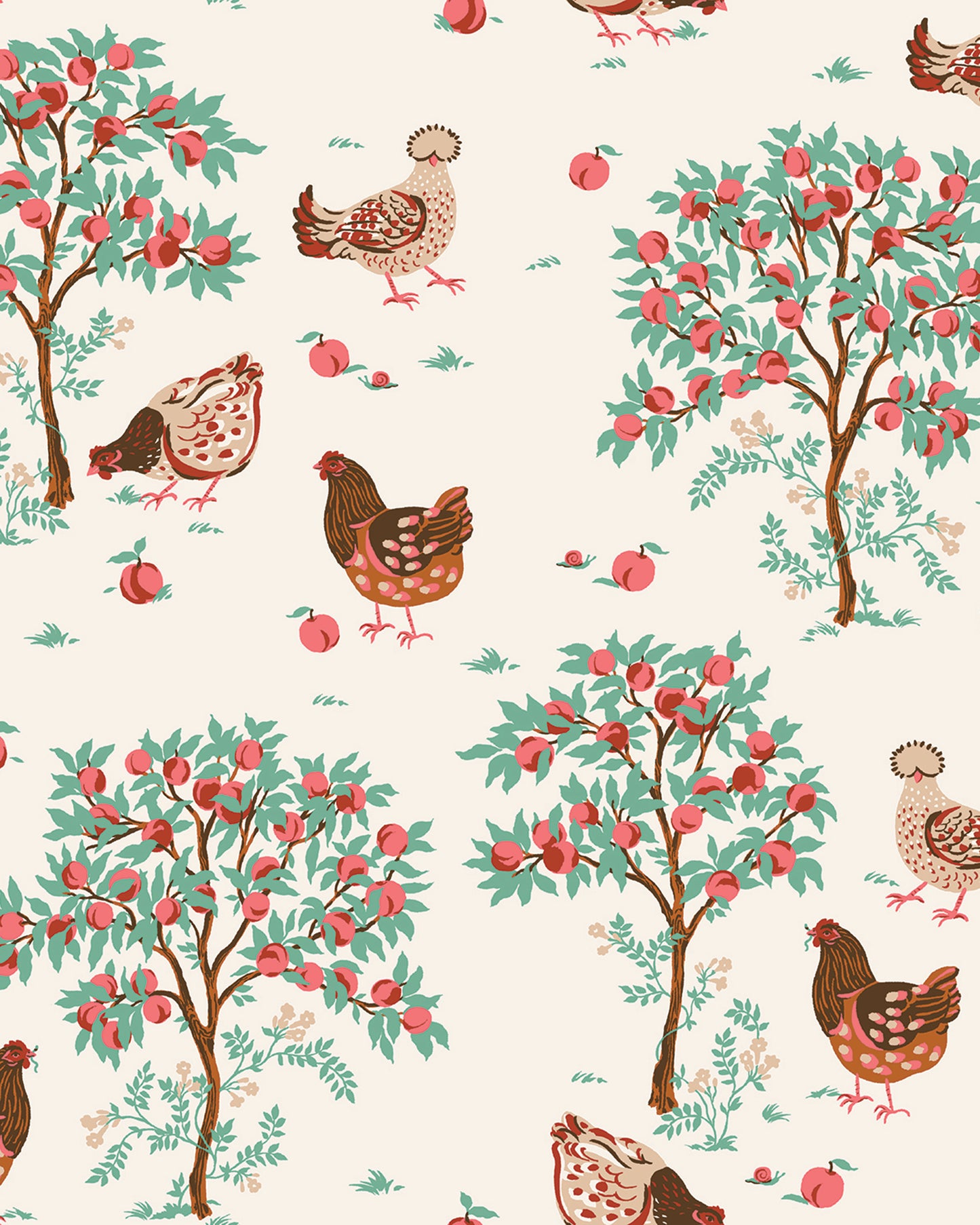 Hen House - Peel & Stick Wallpaper - Linen - Printfresh