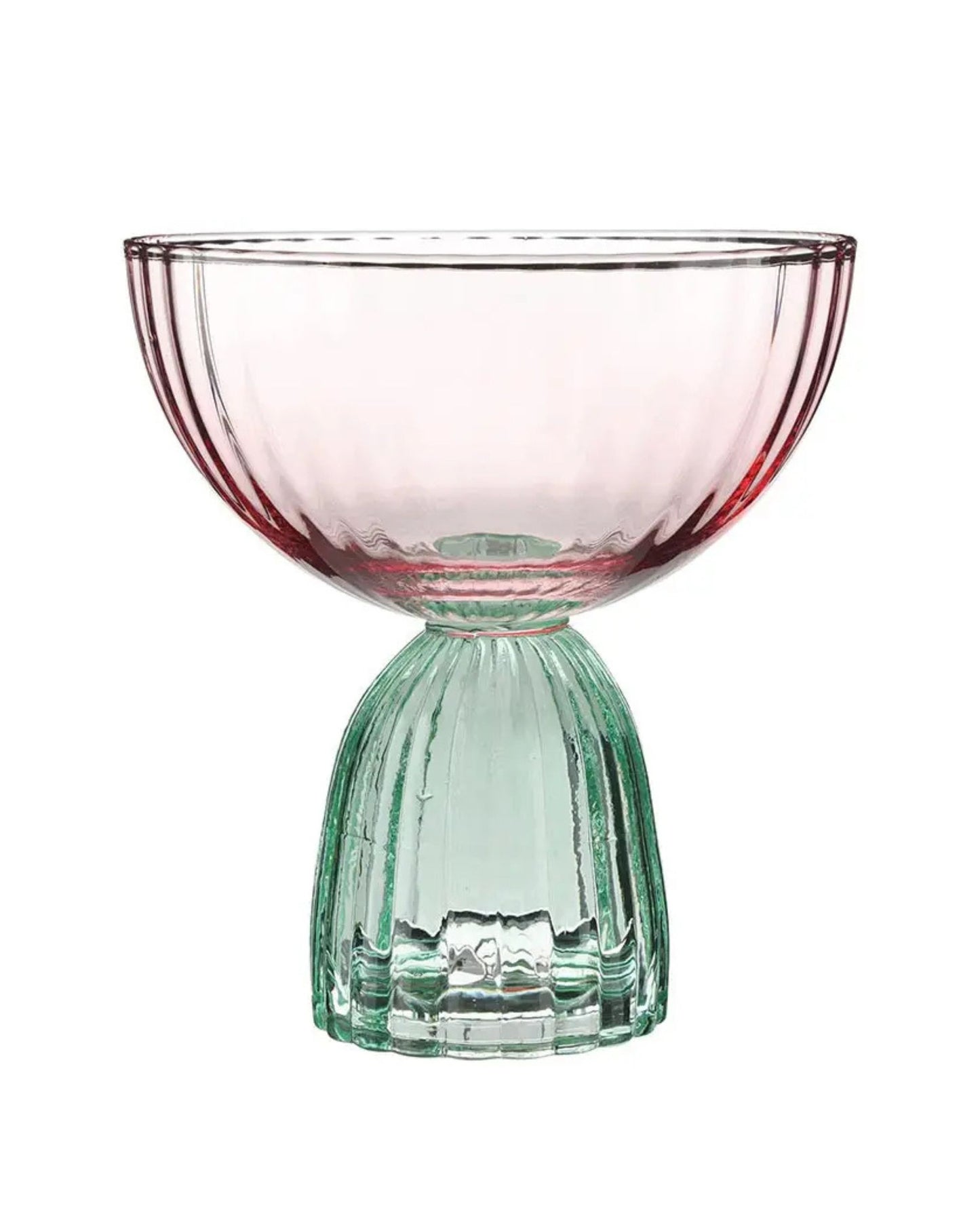 Green/Pink - Mahjong Coupe Glass - Slant Collections by Creative Brands