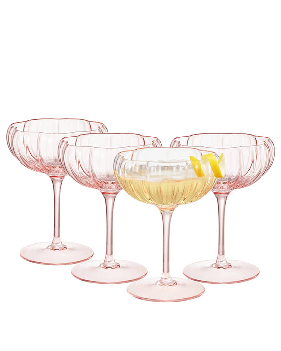 Pink - Pink Flower Coupe Set - The Wine Savant - Printfresh