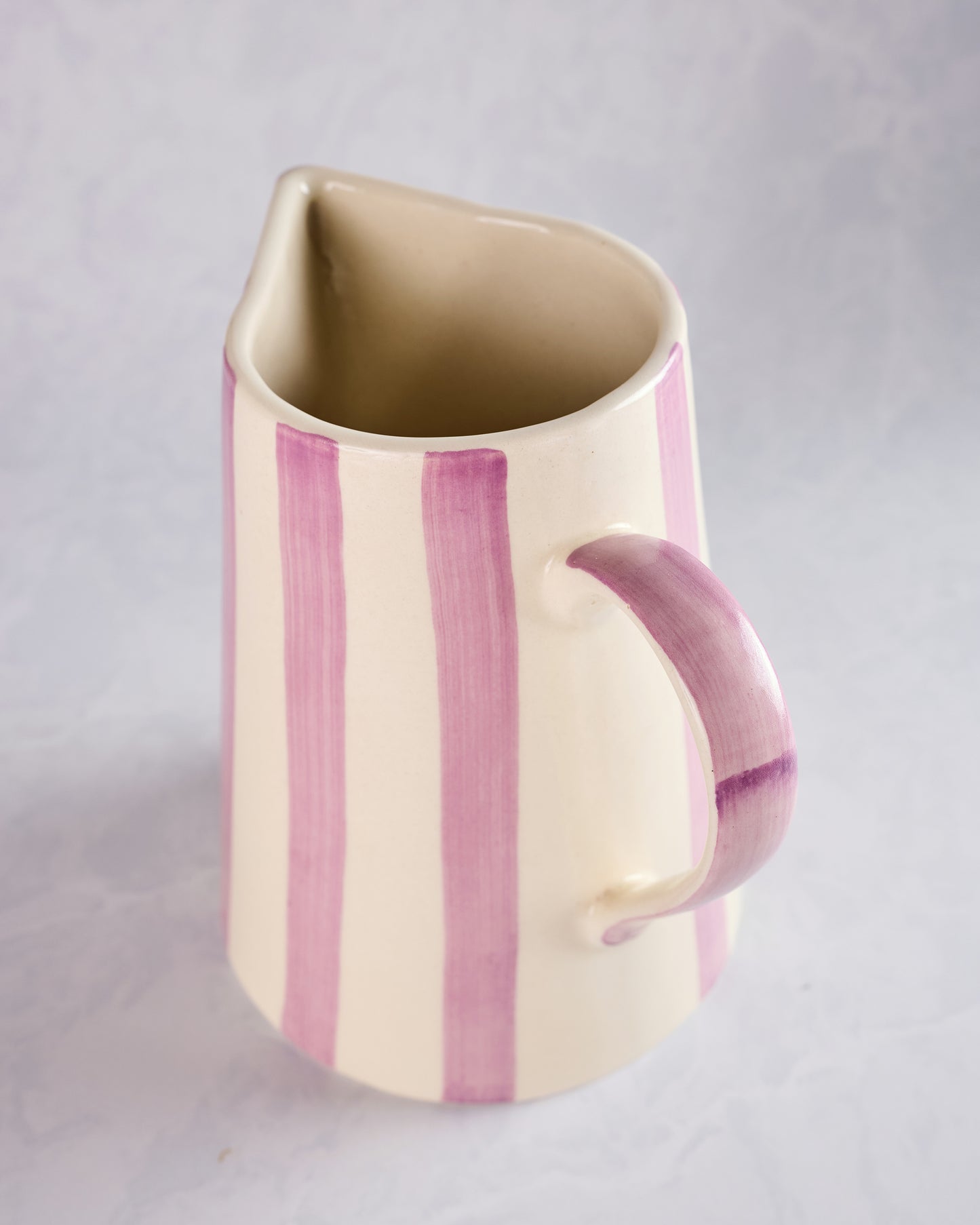 Purple Stripe - Ceramic Stripe Pitcher - Casa Amarosa - Printfresh