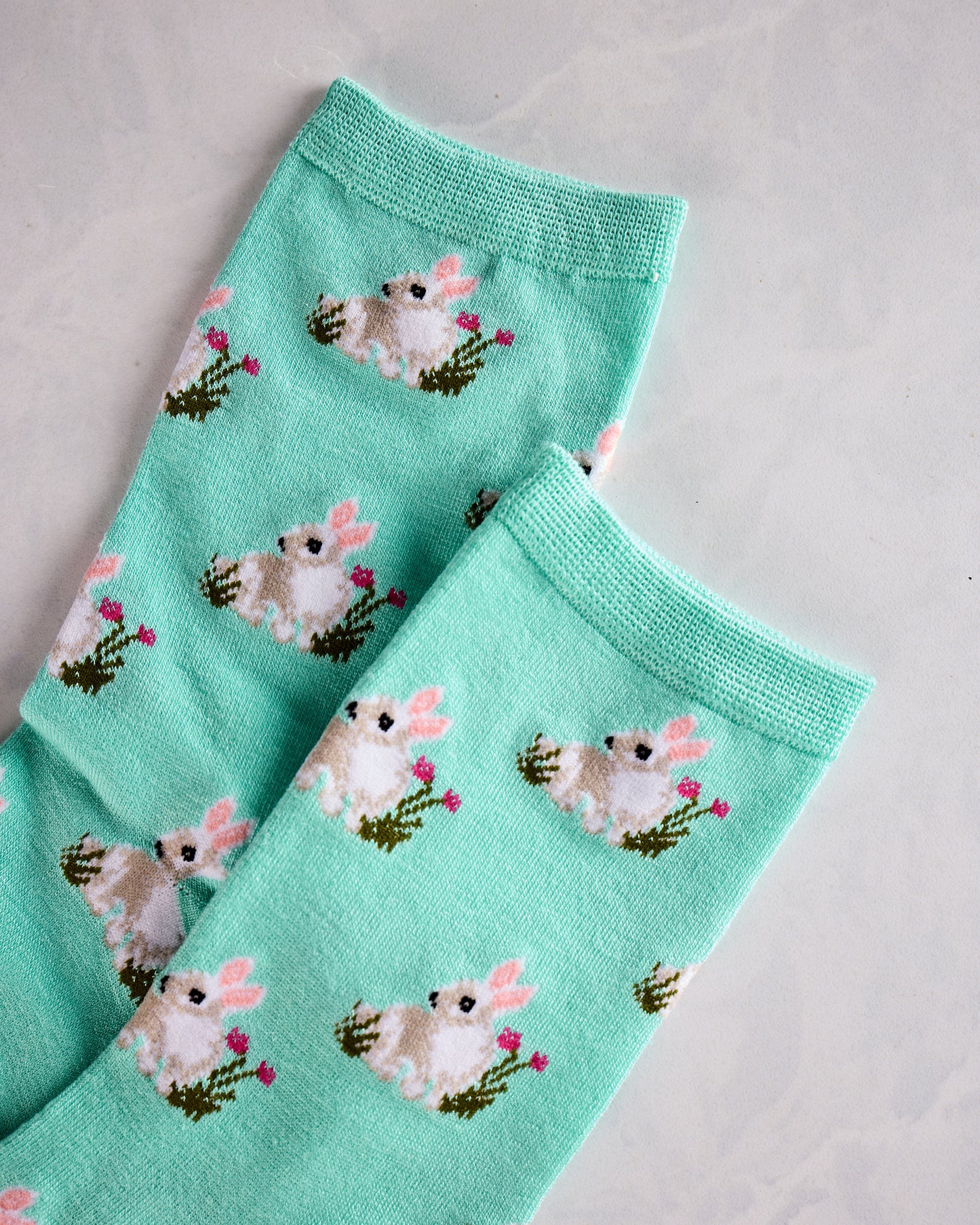 Seafoam - Rabbits Bamboo Blend Crew Socks - Infinity Classics - Printfresh