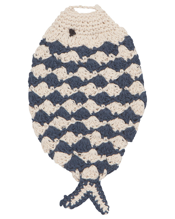Red/Blue - Little Fish Tawashi Crocheted Dishclothes Set of 2 - Now Designs by Danica - Printfresh