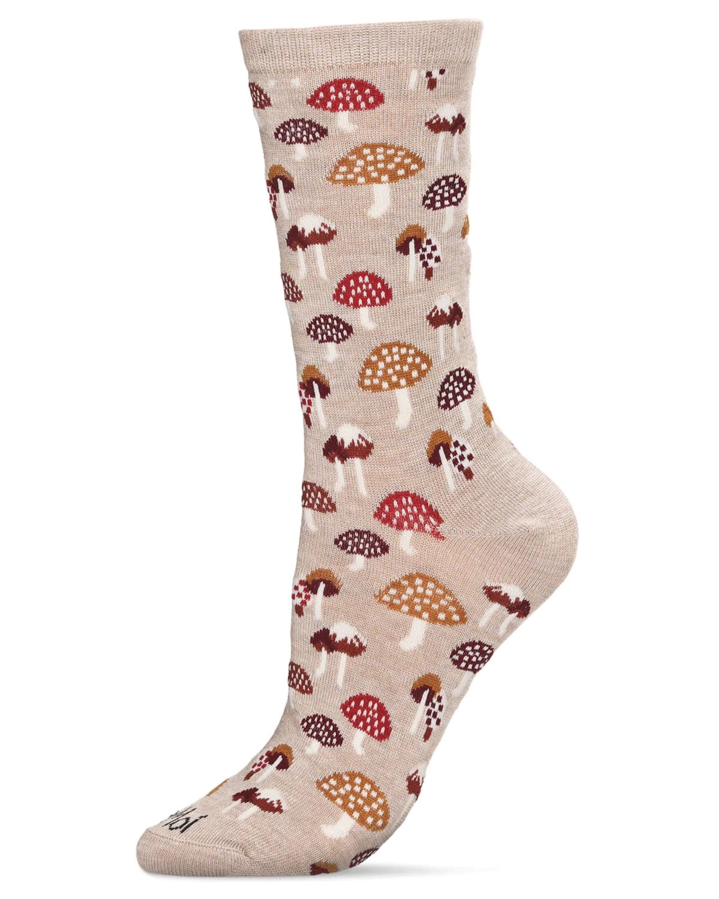 Tan Combo - Mushroom Field Bamboo Blend Crew Sock - Infinity Classics International Inc.