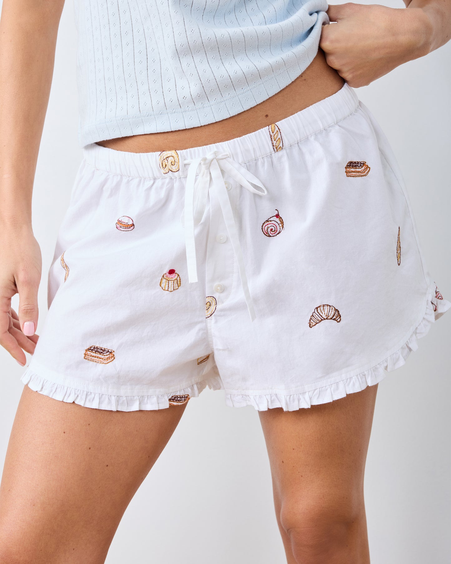 Freshly Baked - Ruffle Shorts - Cloud - Printfresh