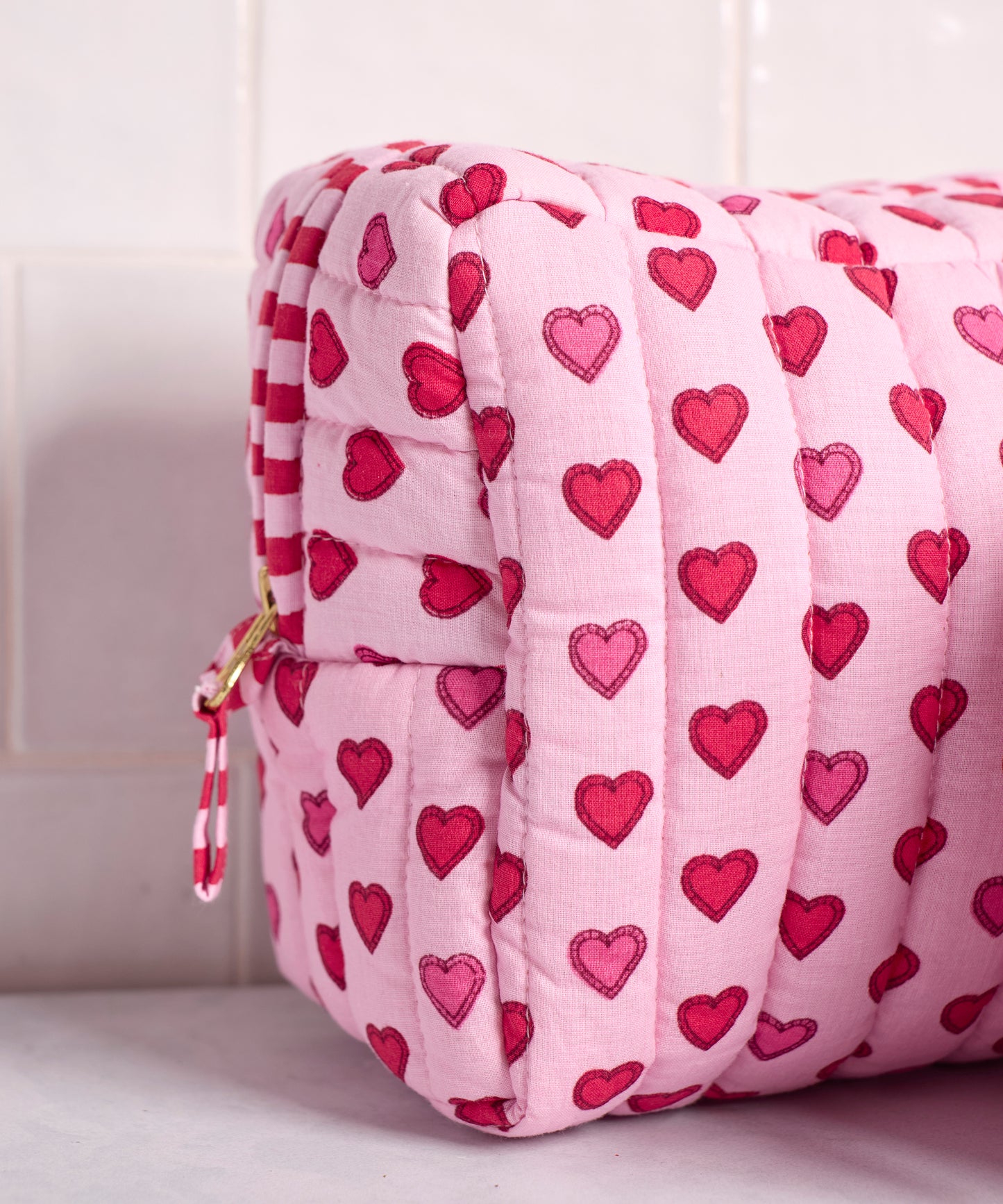 Mini Candy Hearts - Three's Best Pouch Set - Pink Macaron - Printfresh