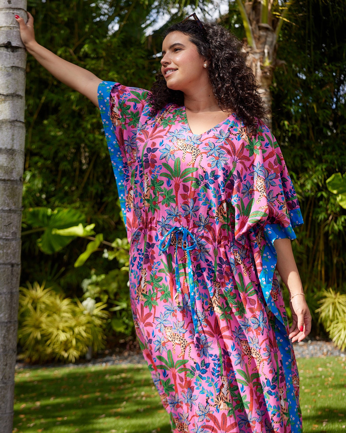 Big Cat Family - Let's Cruise Caftan - Azalea - Printfresh