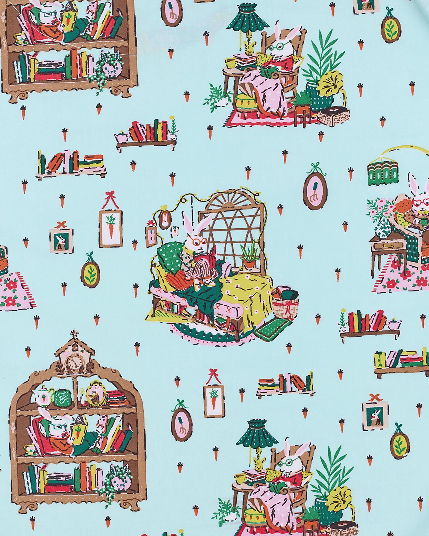 Reading Nook - Kids Short Sleeve PJ Set - Blue Burrow - Printfresh