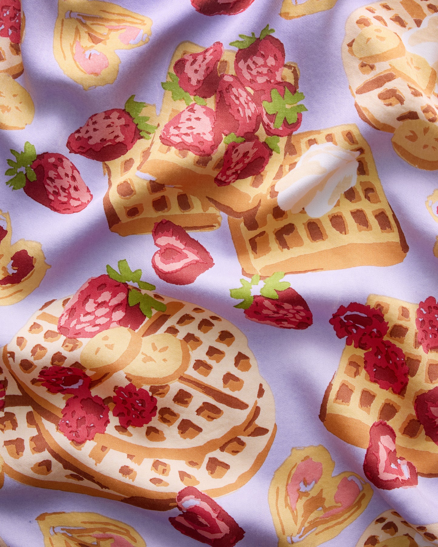 Waffles In Bed - Eco Satin Ruffle Set - Lavendar - Printfresh - Image 8
