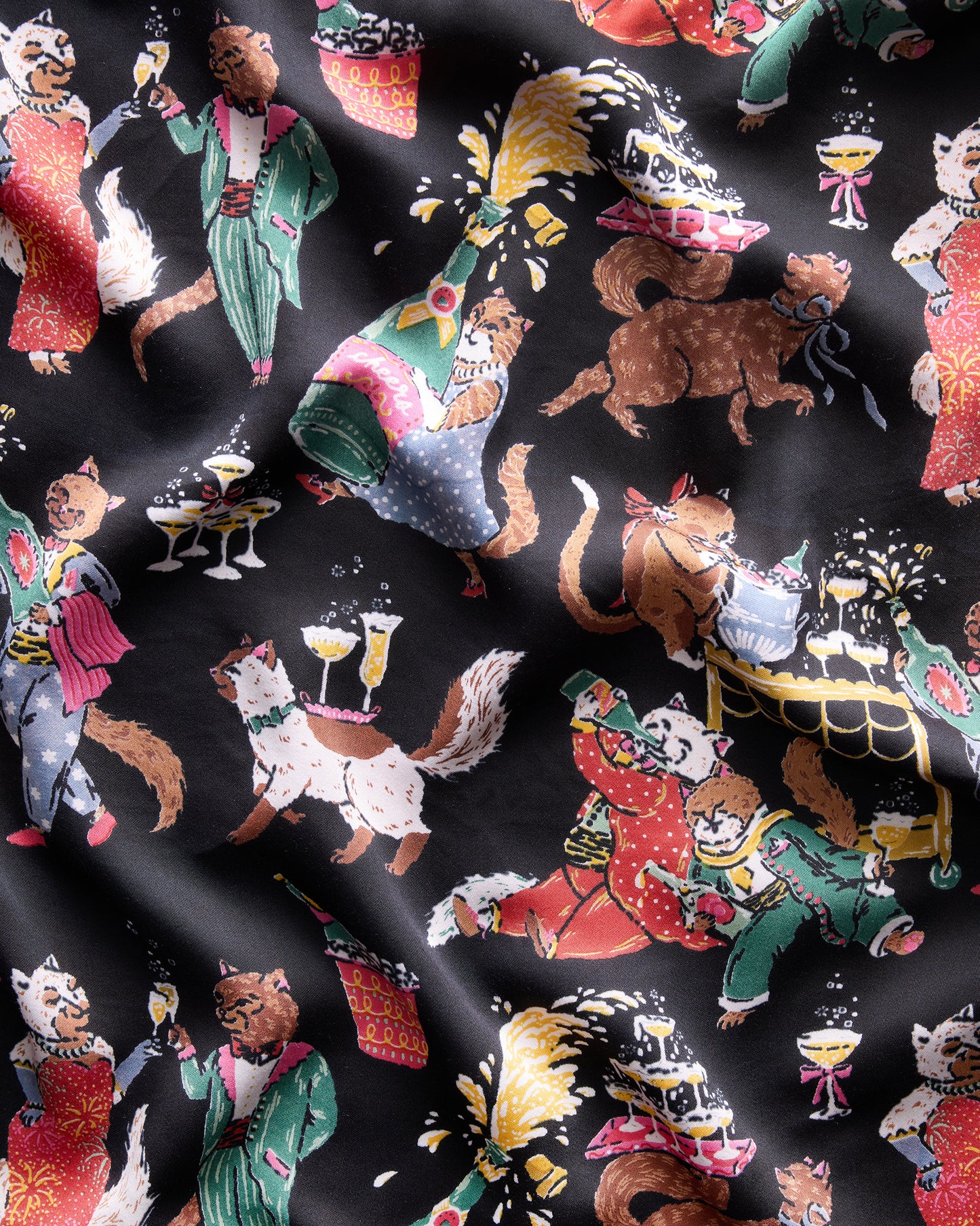 Swanky Cats - Eco Satin Ruffle Set - Tuxedo - Printfresh