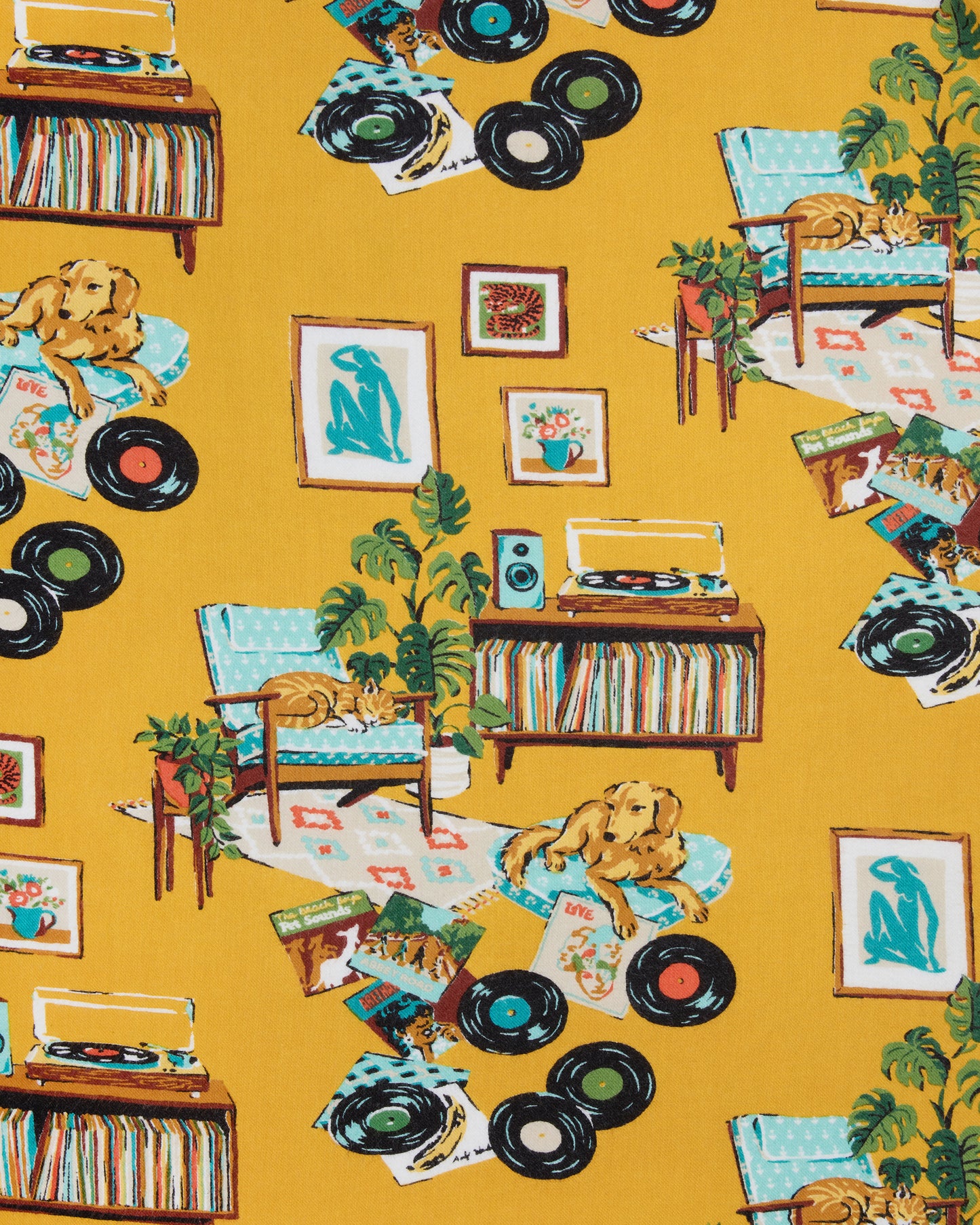 Vinyl Collector - Lightweight Flannel Long PJ Set - Yellow Submarine - Printfresh