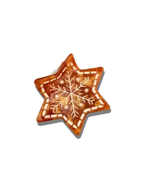 Gingerbread - Hand Painted Gingerbread Claw Hair Clip - Printfresh